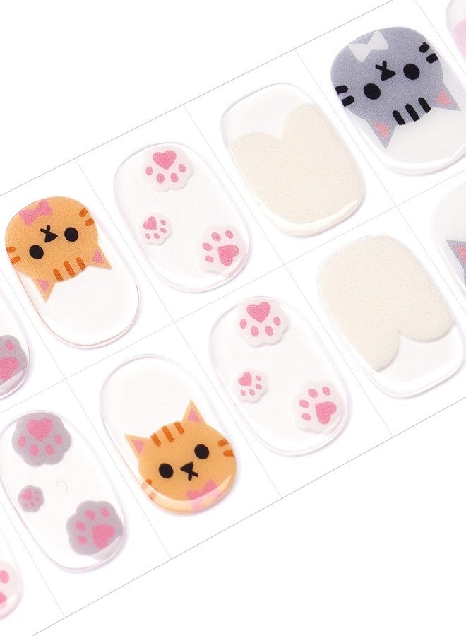 DANNI & TONI Kids Gel Nail Strips Cat Paws Pink Salon-Quality Peel & Stick Manicure for Children (Age 6+)– Safe, Long-Lasting, Easy to Apply |Paw Pals - Image 4